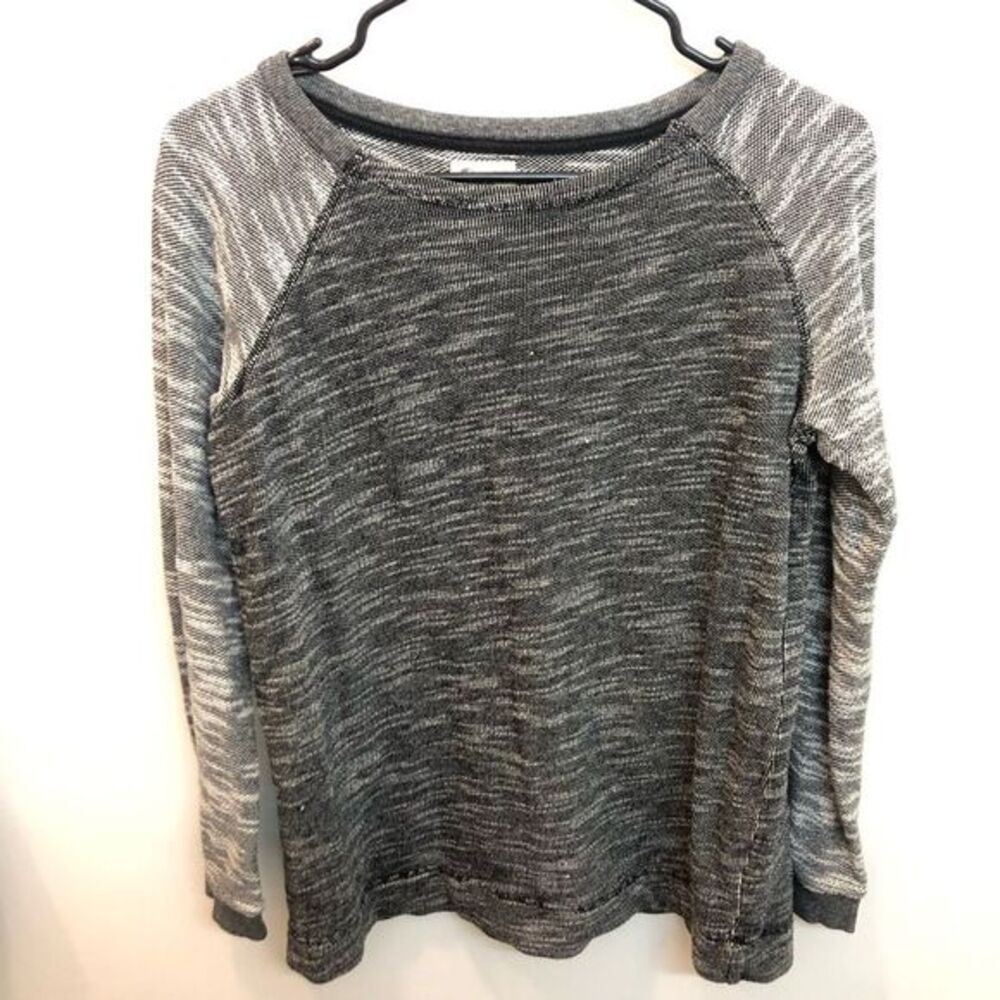 Champion Gray Marled Baseball Sweater S